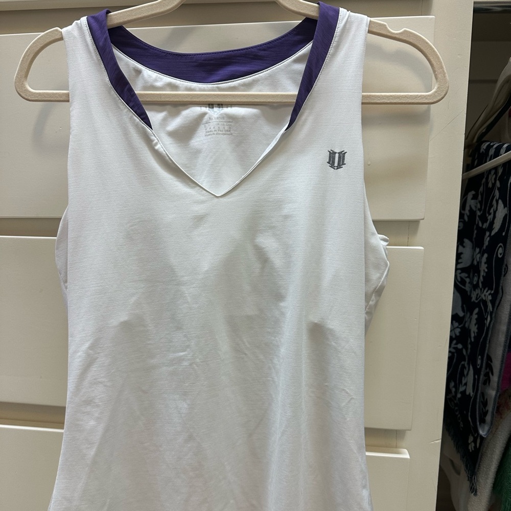 EleVen by Venus Williams White Purple Tank Top, Size M
